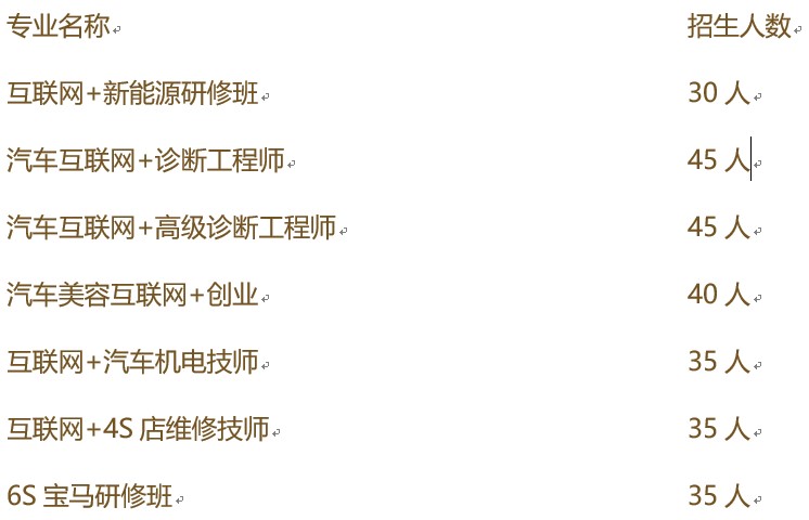 2019年成都北方汽修學(xué)院招生計劃