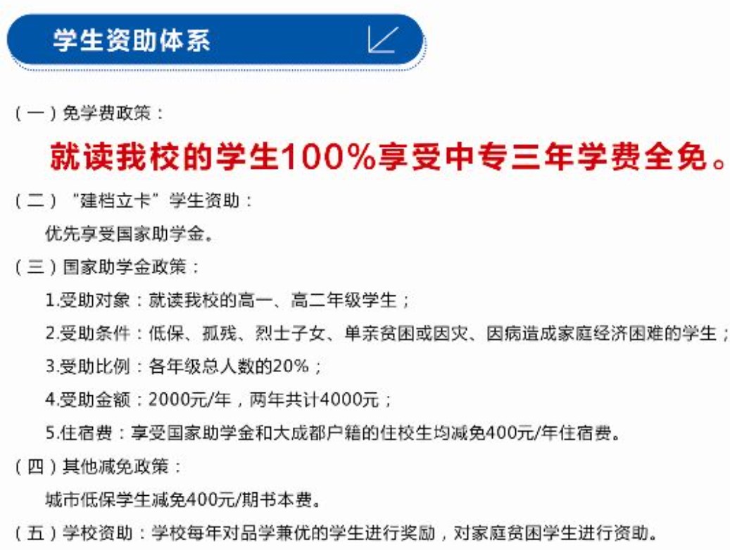 2019年報(bào)讀成都市蜀興職業(yè)中學(xué)學(xué)生資助體系