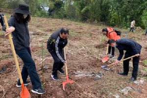 成都中職院校四川城市技師學(xué)院組織植樹活動