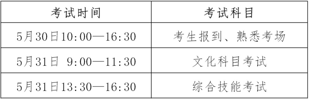 2020年天府航空單招考試時間