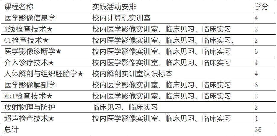 四川城市職業(yè)學(xué)院醫(yī)學(xué)影像技術(shù)專業(yè)課程設(shè)置