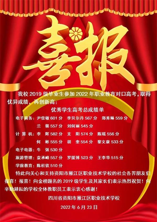 雁江區(qū)職業(yè)技術(shù)學校招生